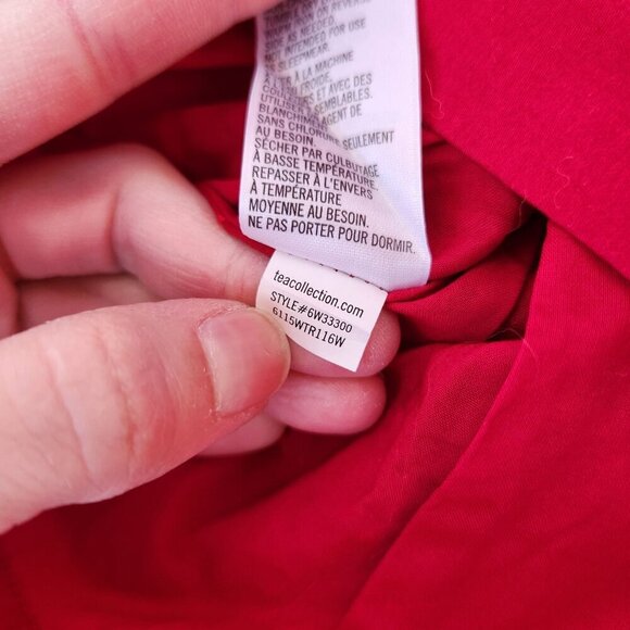 Tea Collection Red Cotton Dress Floral Emboirderey w/ Bloomers Girls 3-6 Months - Picture 8 of 12